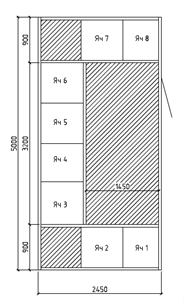 План размещения оборудования БРПм в металлическом объемном блоке